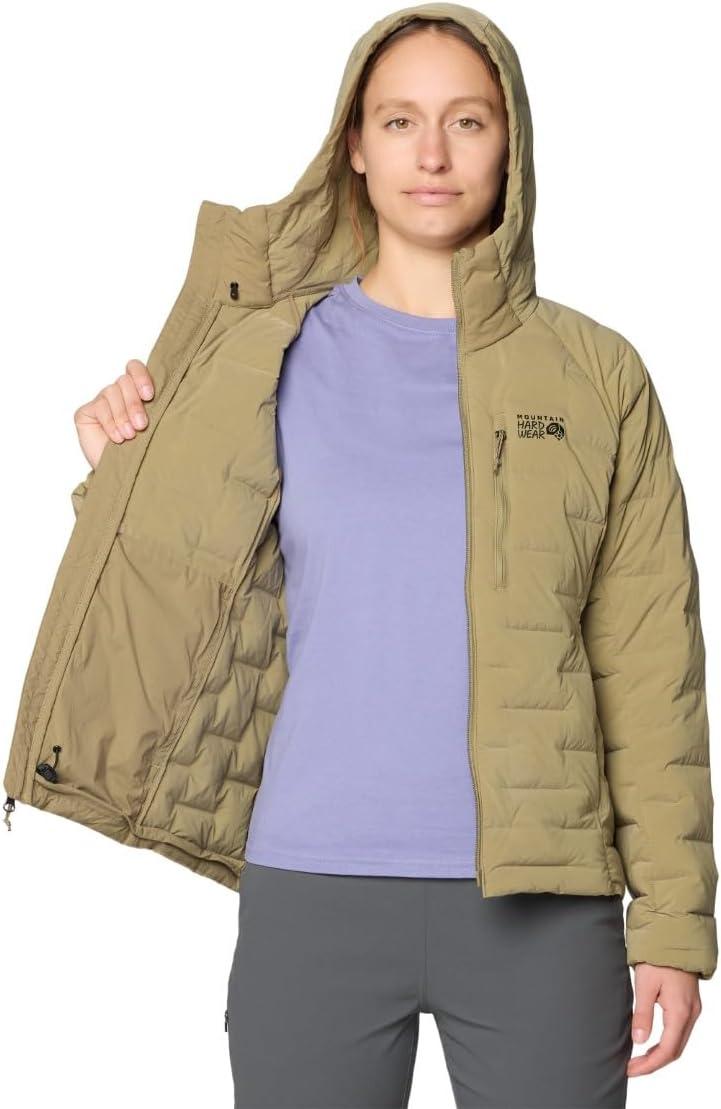 imageMountain Hardwear Womens StretchDown Hoody for Hiking Backpacking Camping and Everyday Wear Insulated and DurableLandslide Heather