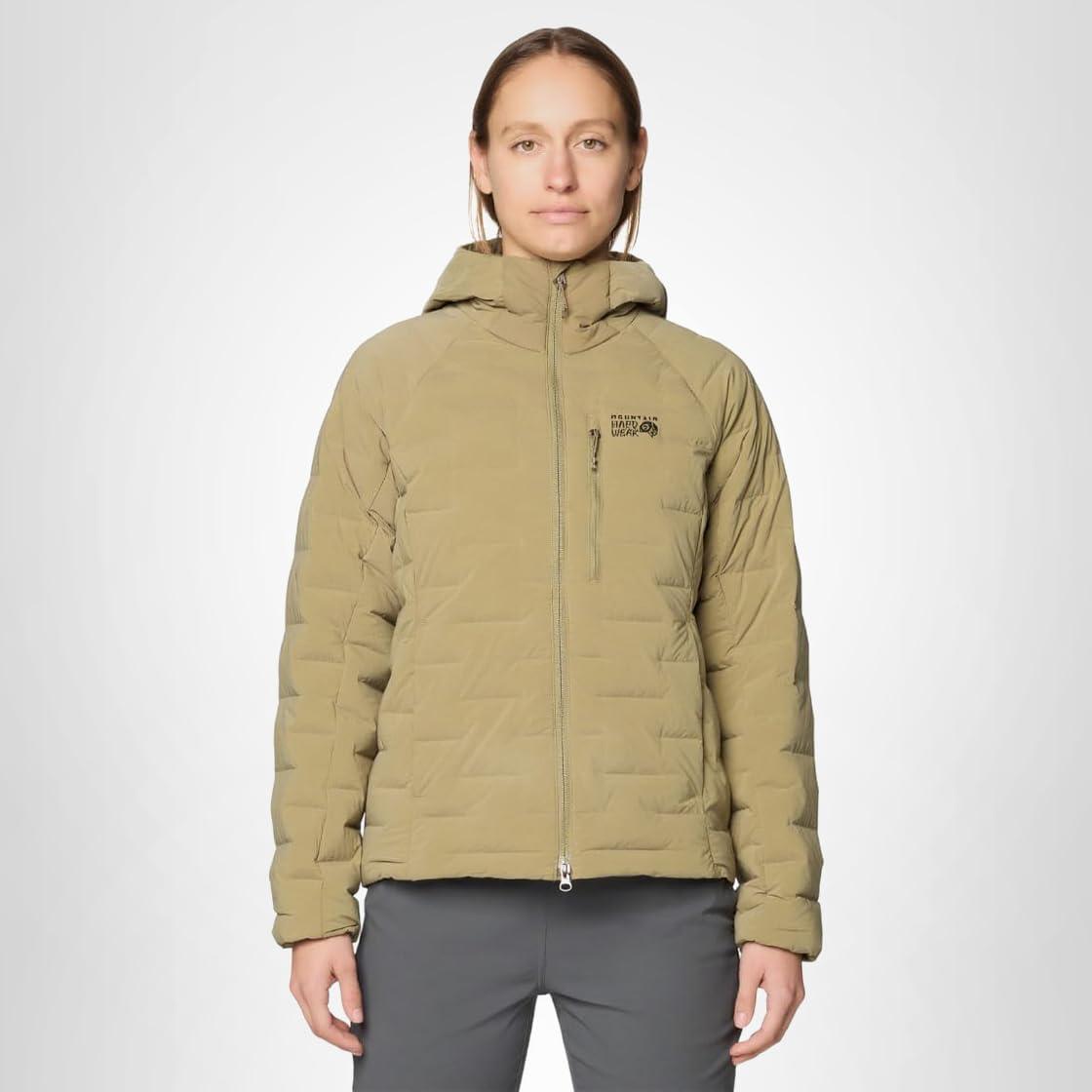 imageMountain Hardwear Womens StretchDown Hoody for Hiking Backpacking Camping and Everyday Wear Insulated and DurableLandslide Heather