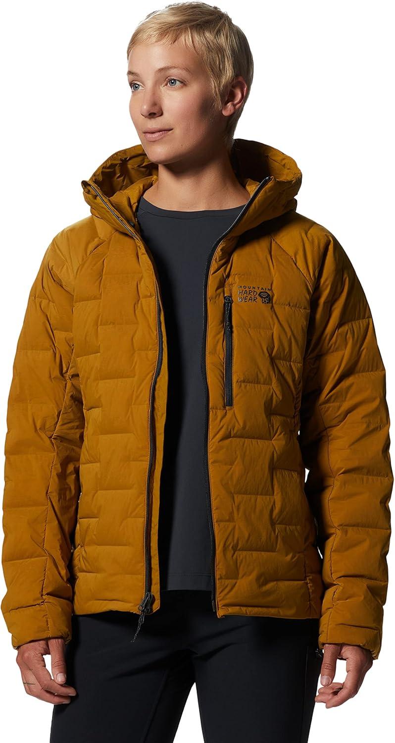 imageMountain Hardwear Womens StretchDown Hoody for Hiking Backpacking Camping and Everyday Wear Insulated and DurableOlive Gold