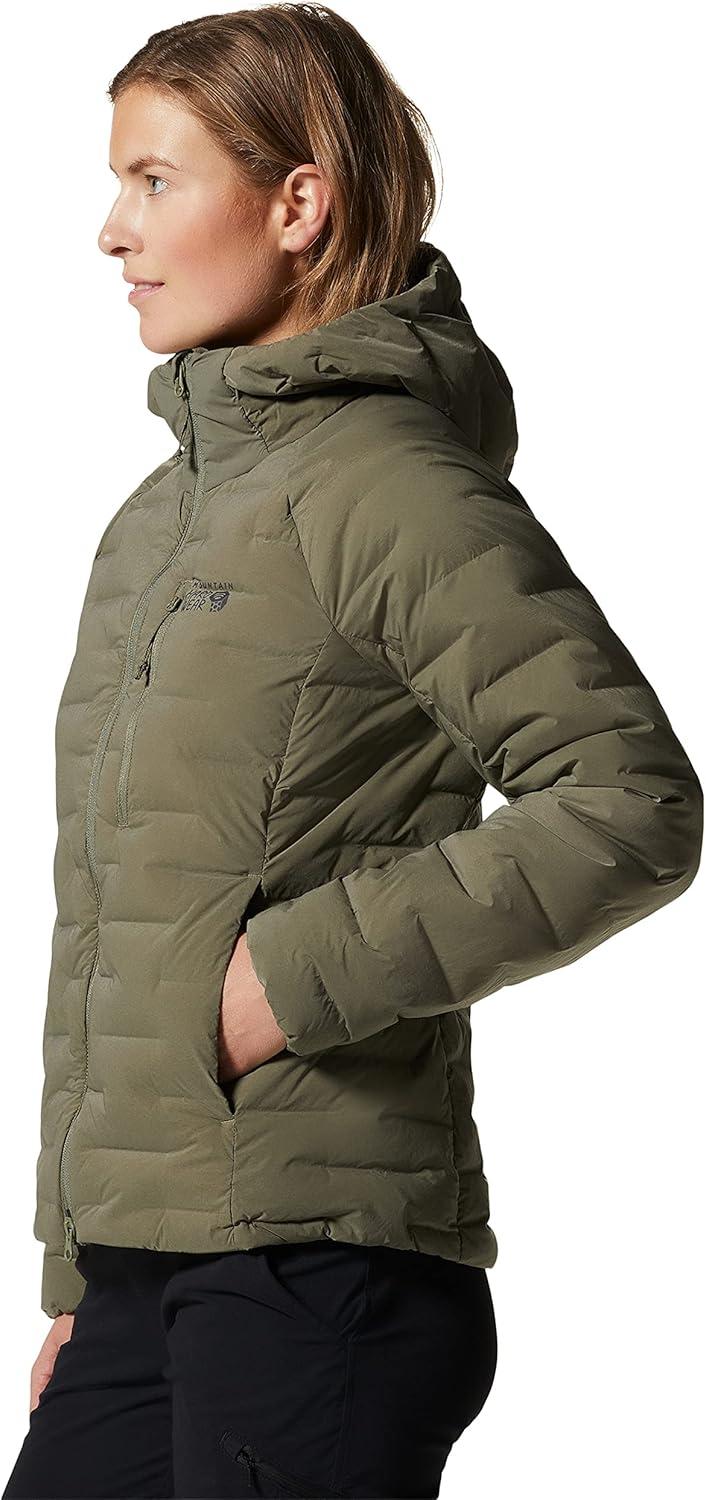 imageMountain Hardwear Womens StretchDown Hoody for Hiking Backpacking Camping and Everyday Wear Insulated and DurableStone Green