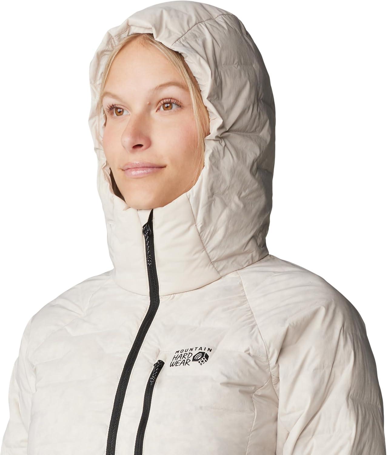 imageMountain Hardwear Womens StretchDown Hoody for Hiking Backpacking Camping and Everyday Wear Insulated and DurableTalc New 2024