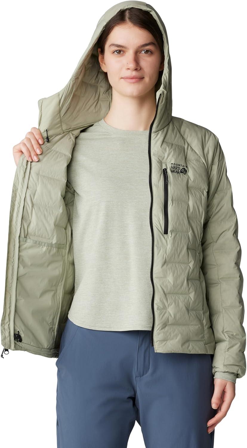 imageMountain Hardwear Womens StretchDown Hoody for Hiking Backpacking Camping and Everyday Wear Insulated and DurableWhite Sage New 2024