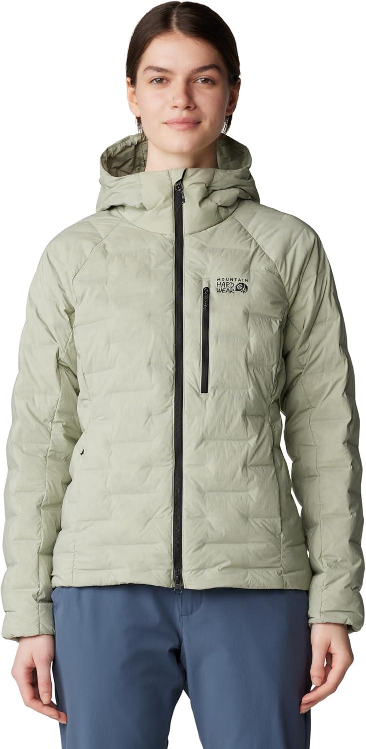 imageMountain Hardwear Womens StretchDown Hoody for Hiking Backpacking Camping and Everyday Wear Insulated and DurableWhite Sage New 2024
