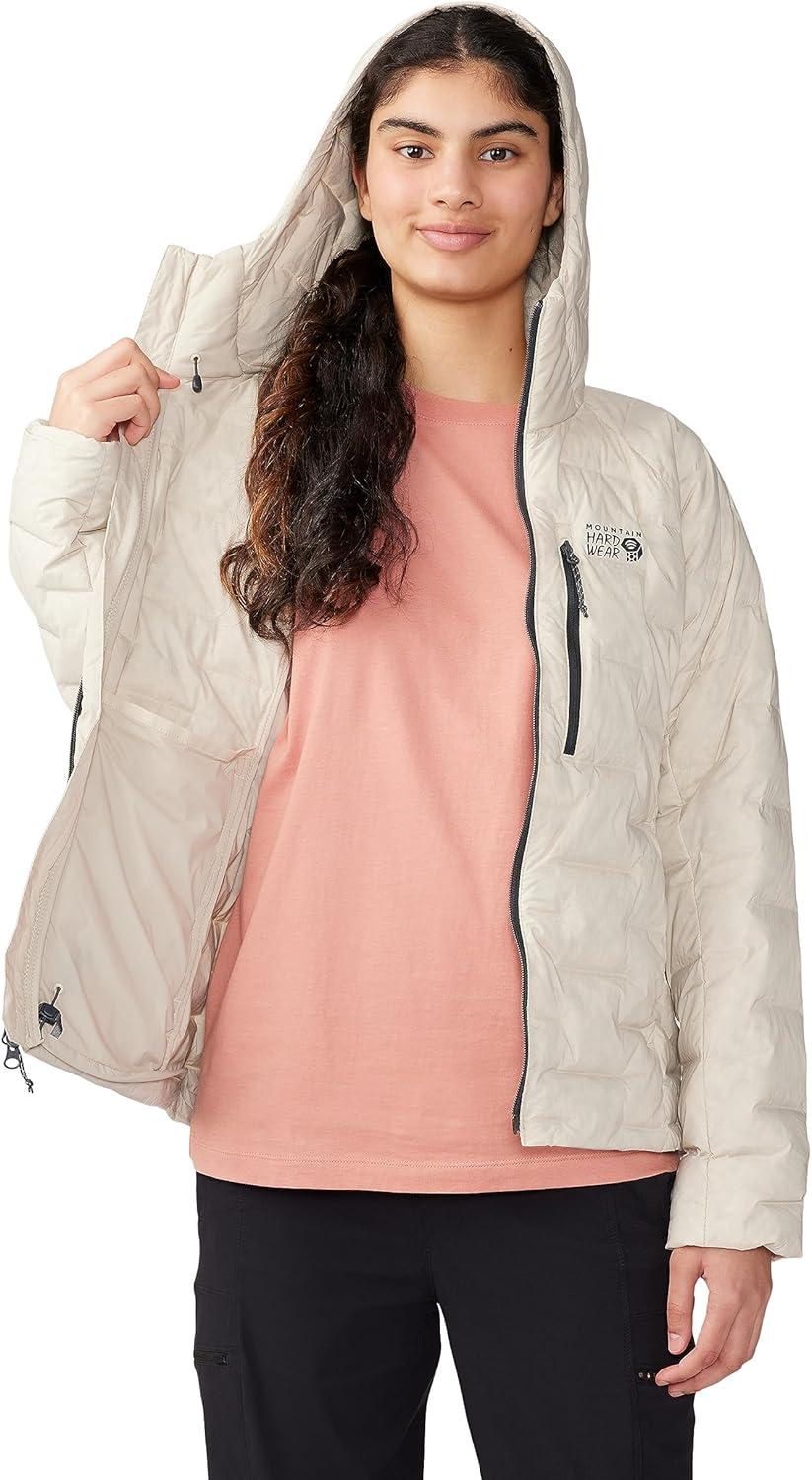 imageMountain Hardwear Womens StretchDown Hoody for Hiking Backpacking Camping and Everyday Wear Insulated and DurableWild Oyster