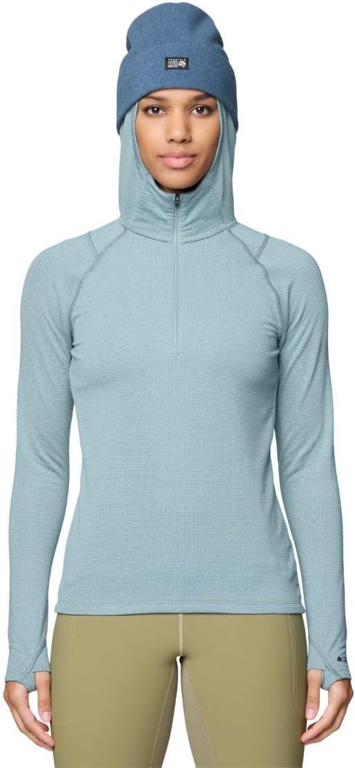 imageMountain Hardwear womens Crater Lake Heavyweight Half Zip HoodyBlue Sage Ice Shadow