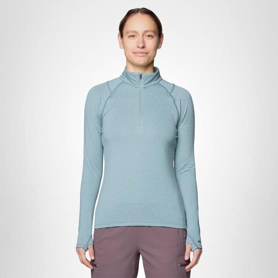 imageMountain Hardwear womens Crater Lake Heavyweight Half ZipBlue Sage Ice Shadow