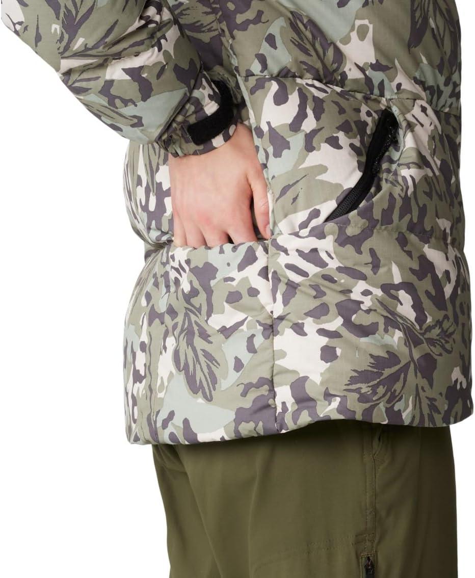 imageMountain Hardwear womens Nevadan Down JacketMantis Green Forests Floor Print New 2024