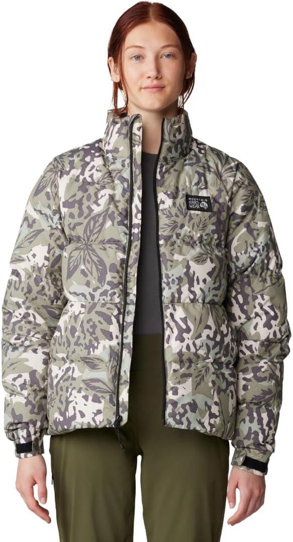 imageMountain Hardwear womens Nevadan Down JacketMantis Green Forests Floor Print New 2024