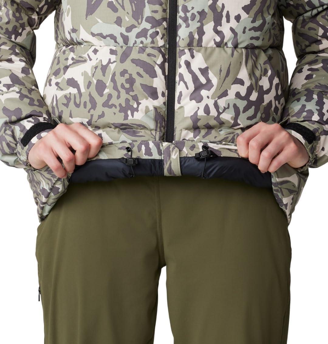 imageMountain Hardwear womens Nevadan Down JacketMantis Green Forests Floor Print New 2024