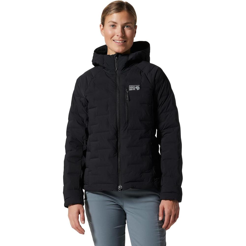imageMountain Hardwear Womens StretchDown Hoody for Hiking Backpacking Camping and Everyday Wear Insulated and DurableBlack New 2024