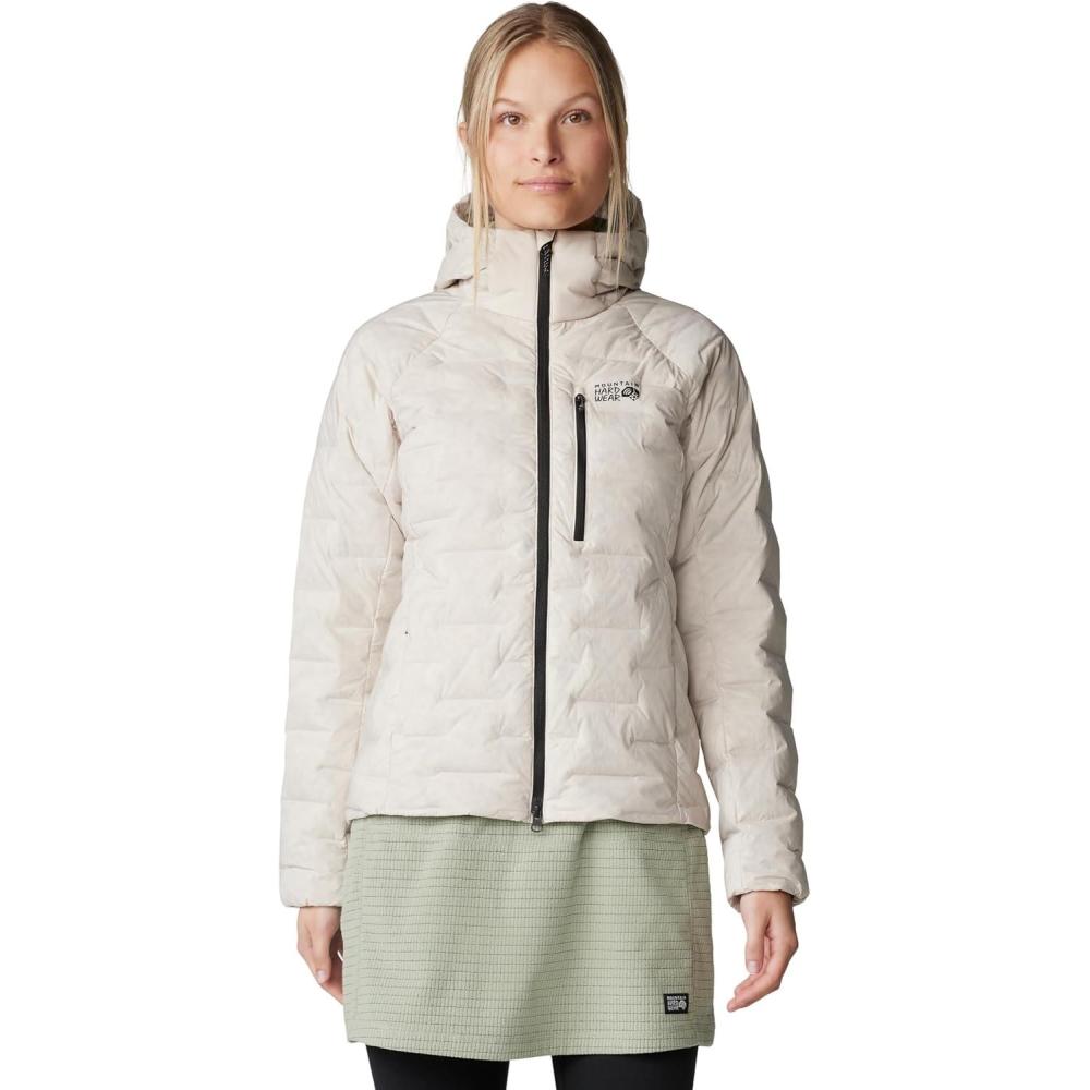 imageMountain Hardwear Womens StretchDown Hoody for Hiking Backpacking Camping and Everyday Wear Insulated and DurableTalc New 2024