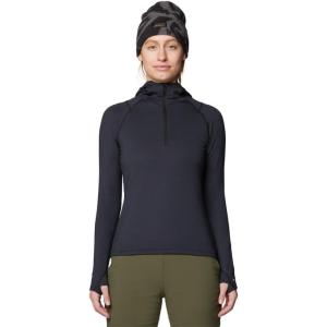 Mountain Hardwear womens Crater Lake Heavyweight Half Zip Hoody(Black)