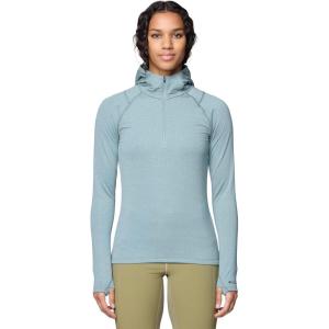 Mountain Hardwear womens Crater Lake Heavyweight Half Zip Hoody(Blue Sage  Ice Shadow)