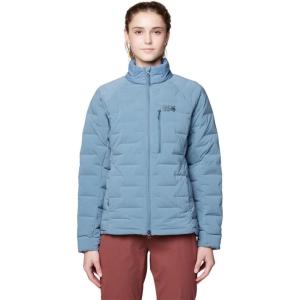 Mountain Hardwear womens Stretchdown High-hip Jacket(Adriatic Blue Heather)
