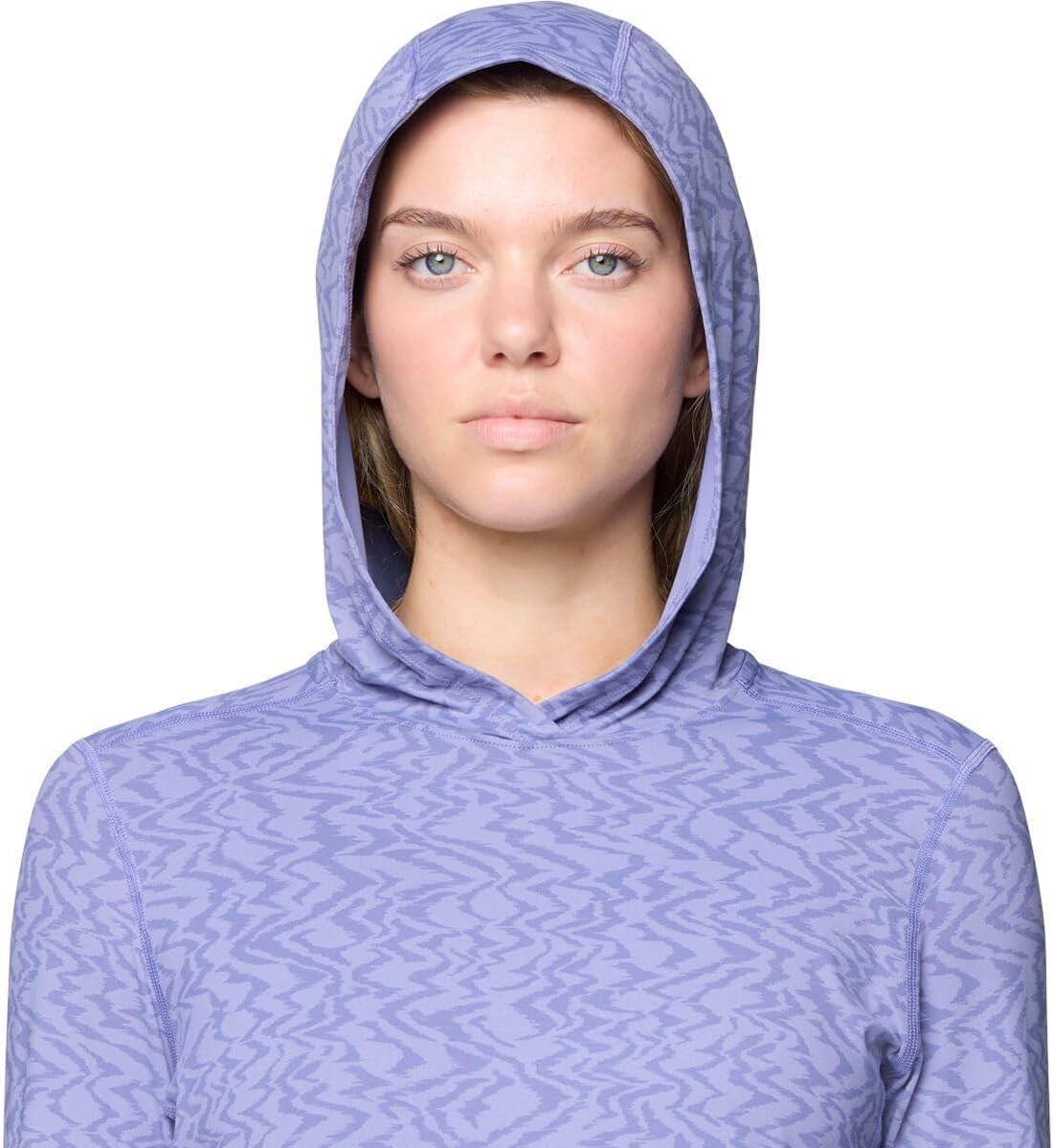 imageMountain Hardwear Womens Crater Lake Long Sleeve Hoody for Hiking Camping Backpacking and Casual WearAvid Peaks Print