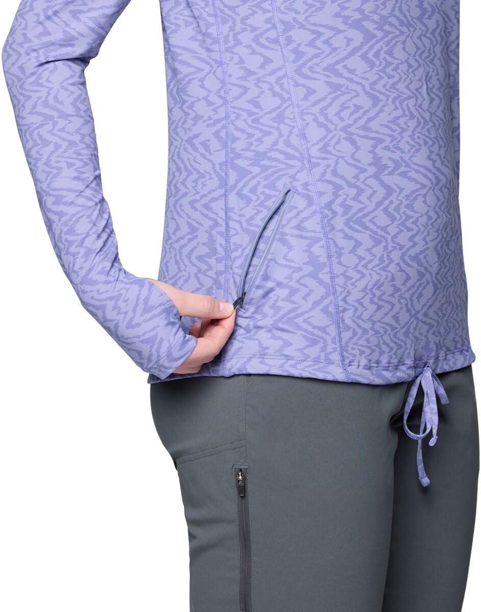 imageMountain Hardwear Womens Crater Lake Long Sleeve Hoody for Hiking Camping Backpacking and Casual WearAvid Peaks Print