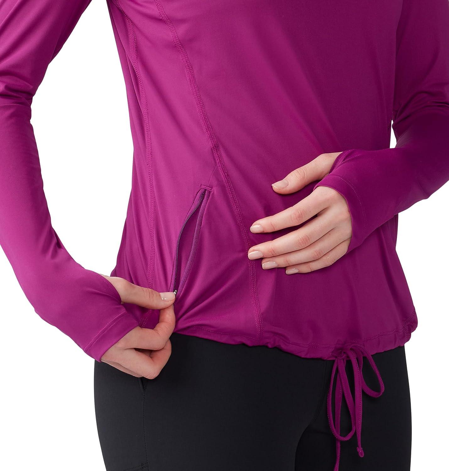 imageMountain Hardwear Womens Crater Lake Long Sleeve Hoody for Hiking Camping Backpacking and Casual WearBerry Glow