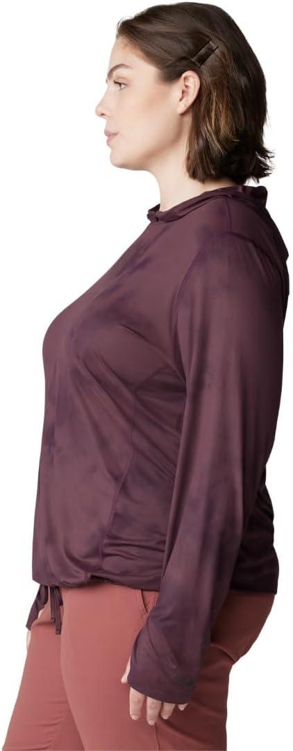 imageMountain Hardwear Womens Crater Lake Long Sleeve Hoody for Hiking Camping Backpacking and Casual WearBlackberry Clouds Print