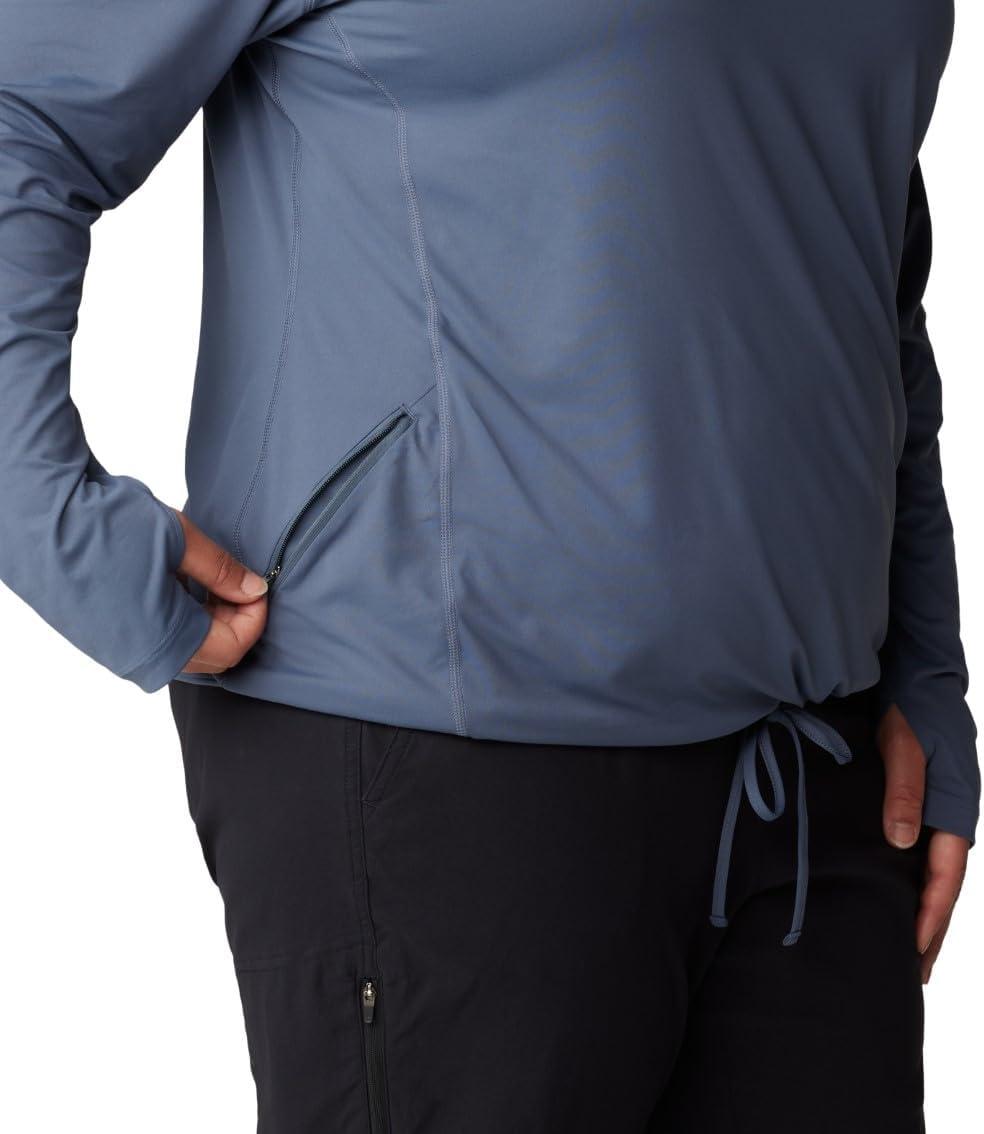 imageMountain Hardwear Womens Crater Lake Long Sleeve Hoody for Hiking Camping Backpacking and Casual WearBlue Slate