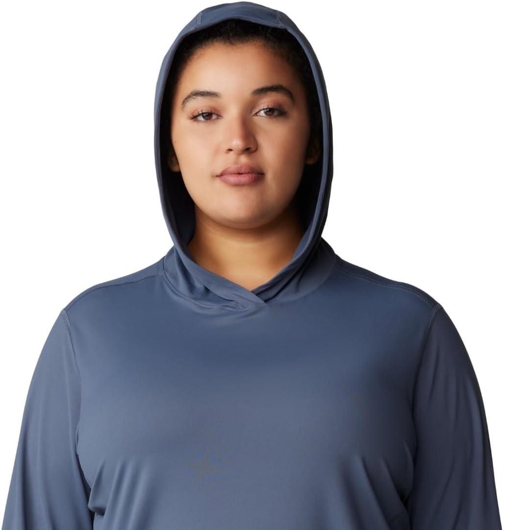 imageMountain Hardwear Womens Crater Lake Long Sleeve Hoody for Hiking Camping Backpacking and Casual WearBlue Slate