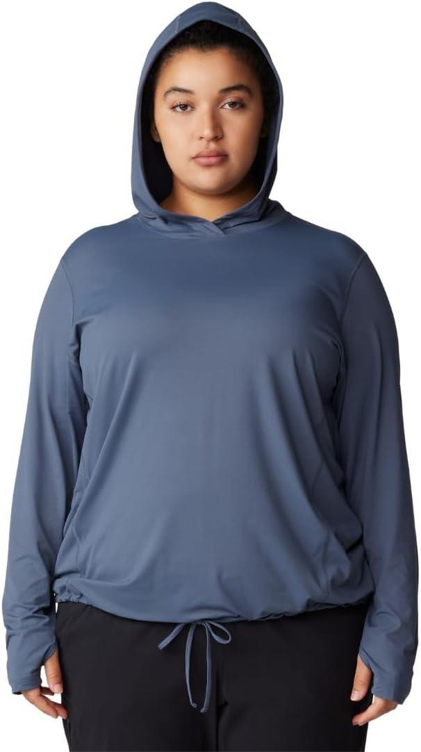 imageMountain Hardwear Womens Crater Lake Long Sleeve Hoody for Hiking Camping Backpacking and Casual WearBlue Slate