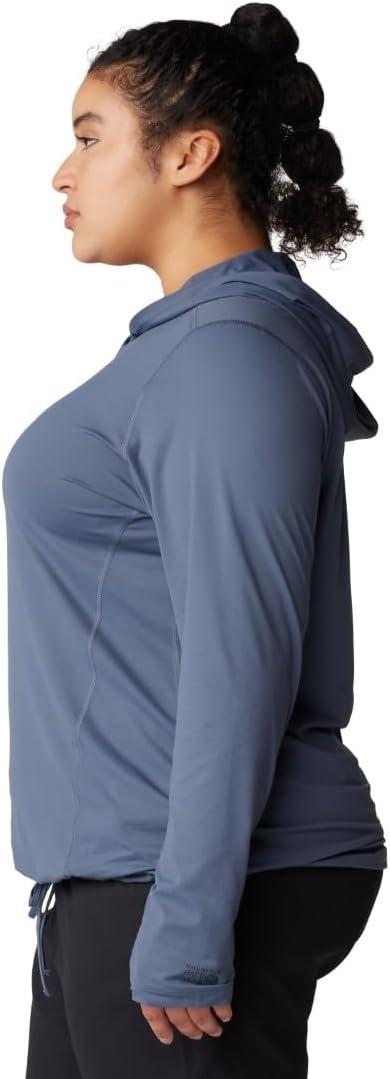 imageMountain Hardwear Womens Crater Lake Long Sleeve Hoody for Hiking Camping Backpacking and Casual WearBlue Slate