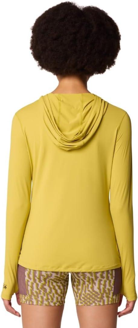 imageMountain Hardwear Womens Crater Lake Long Sleeve Hoody for Hiking Camping Backpacking and Casual WearBright Olive