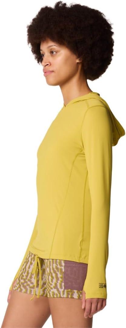 imageMountain Hardwear Womens Crater Lake Long Sleeve Hoody for Hiking Camping Backpacking and Casual WearBright Olive