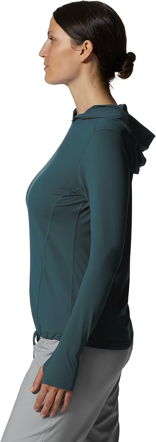 imageMountain Hardwear Womens Crater Lake Long Sleeve Hoody for Hiking Camping Backpacking and Casual WearDark Marsh