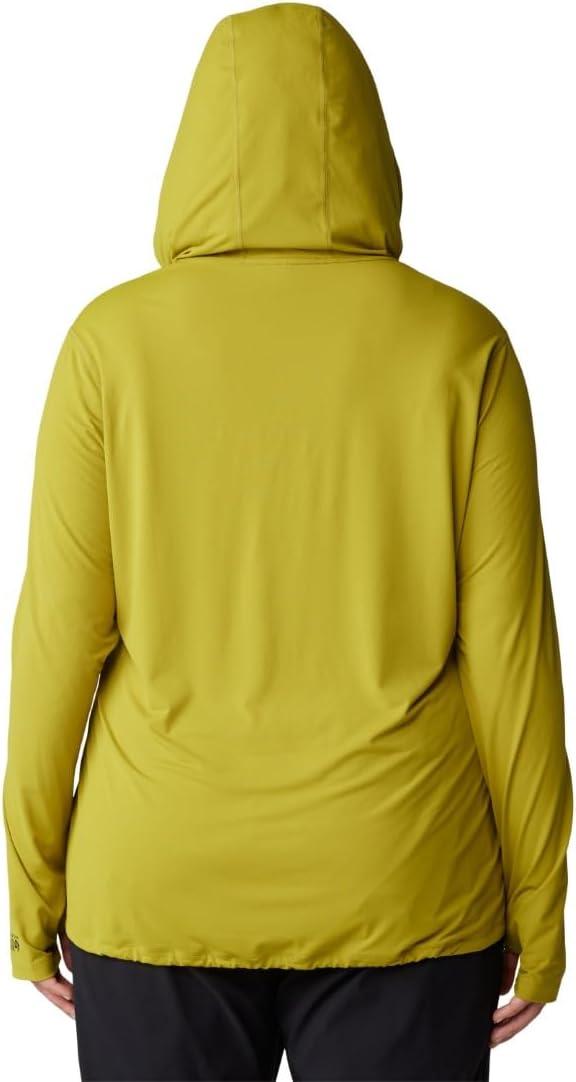 imageMountain Hardwear Womens Crater Lake Long Sleeve Hoody for Hiking Camping Backpacking and Casual WearPython Green