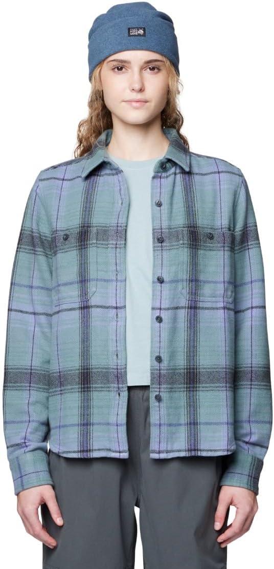 imageMountain Hardwear Womens Plusher Long Sleeve ShirtShirtBlue Sage Wyoming Plaid