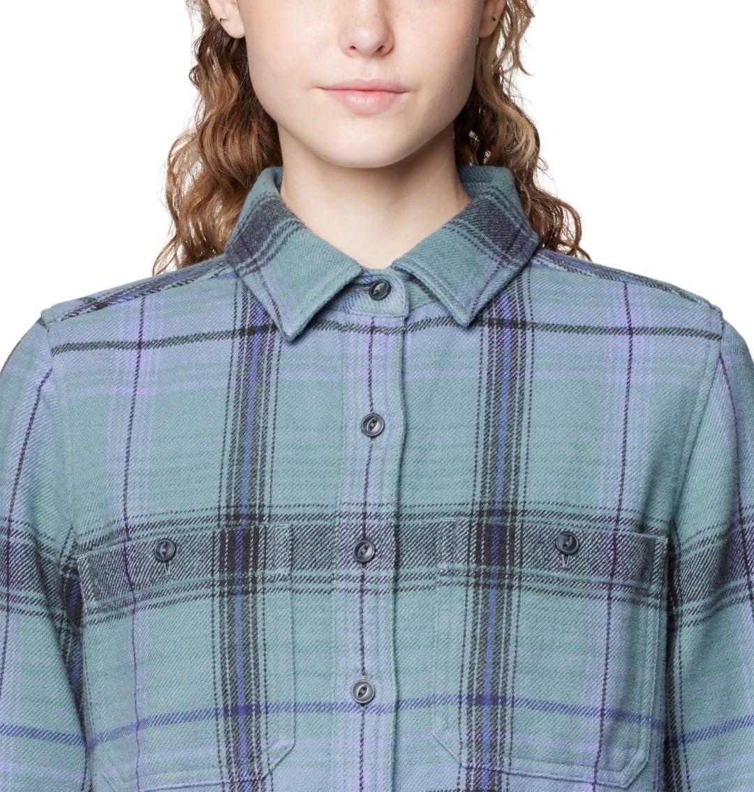 imageMountain Hardwear Womens Plusher Long Sleeve ShirtShirtBlue Sage Wyoming Plaid