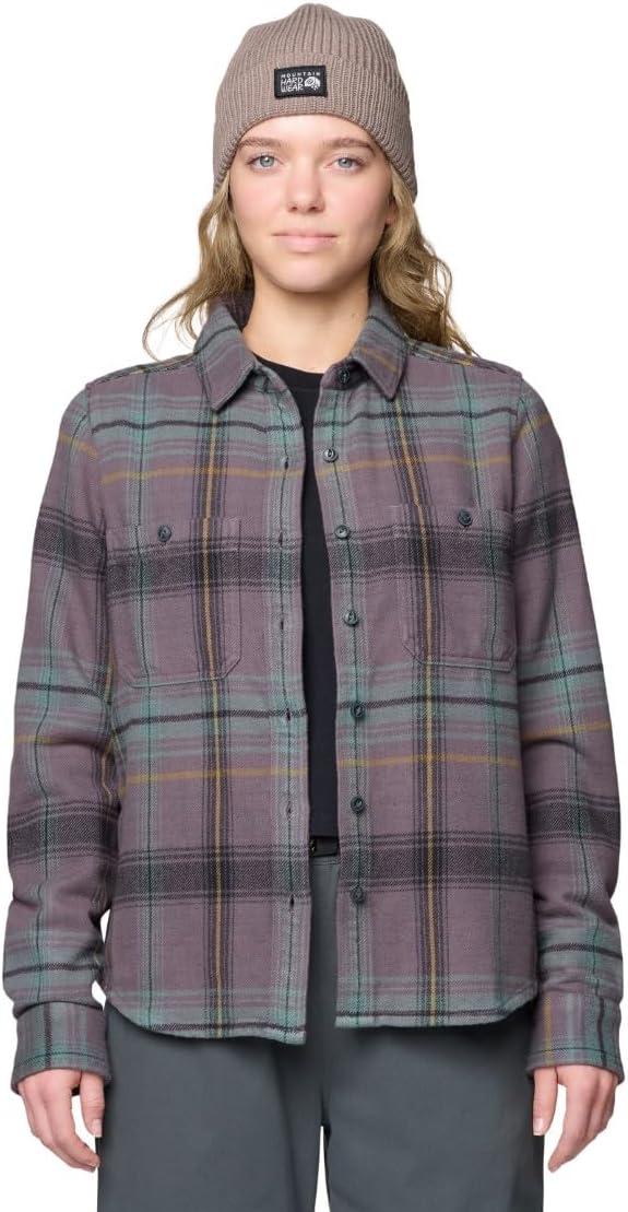 imageMountain Hardwear Womens Plusher Long Sleeve ShirtShirtPurple Dusk Wyoming Plaid