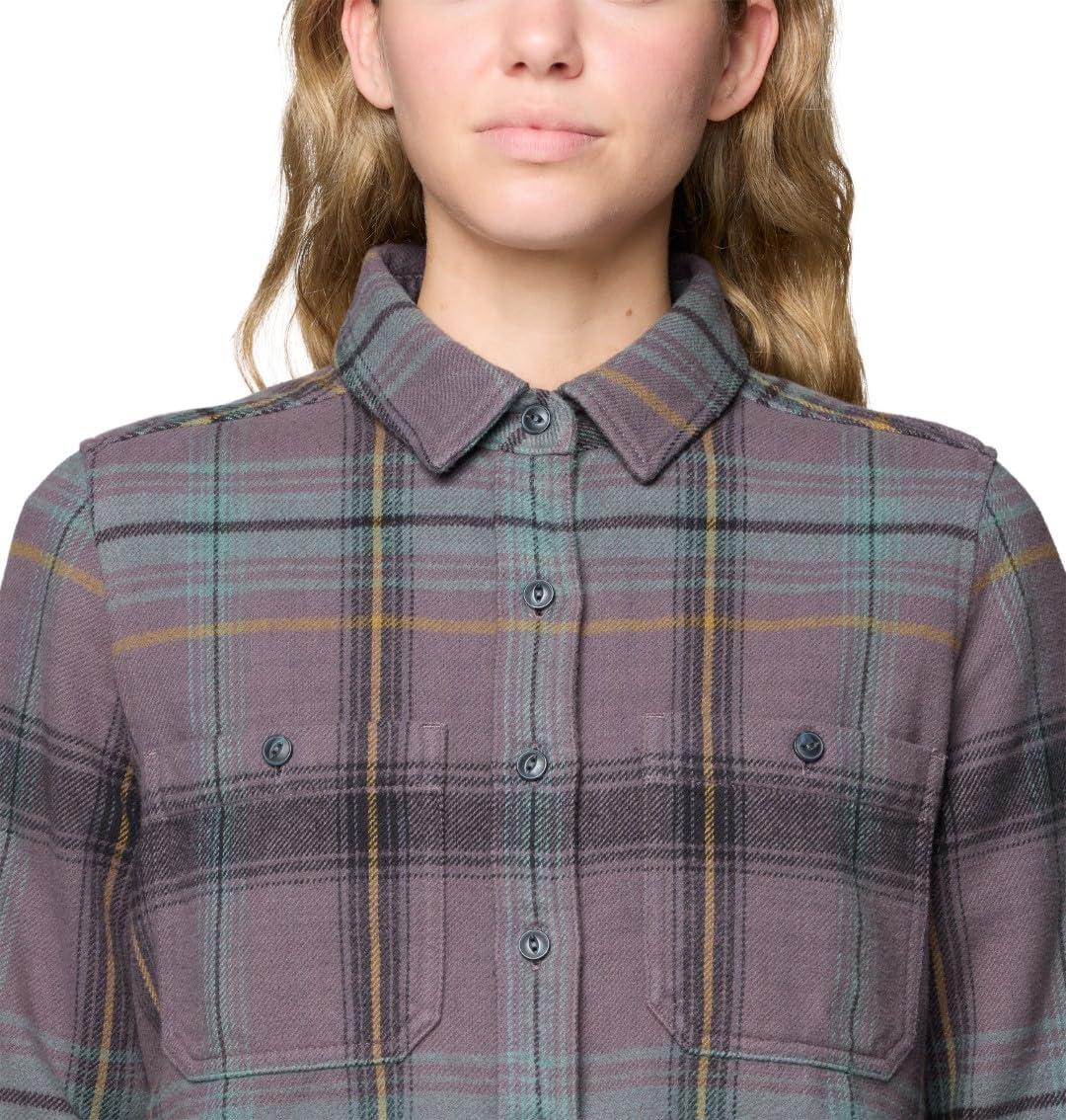 imageMountain Hardwear Womens Plusher Long Sleeve ShirtShirtPurple Dusk Wyoming Plaid