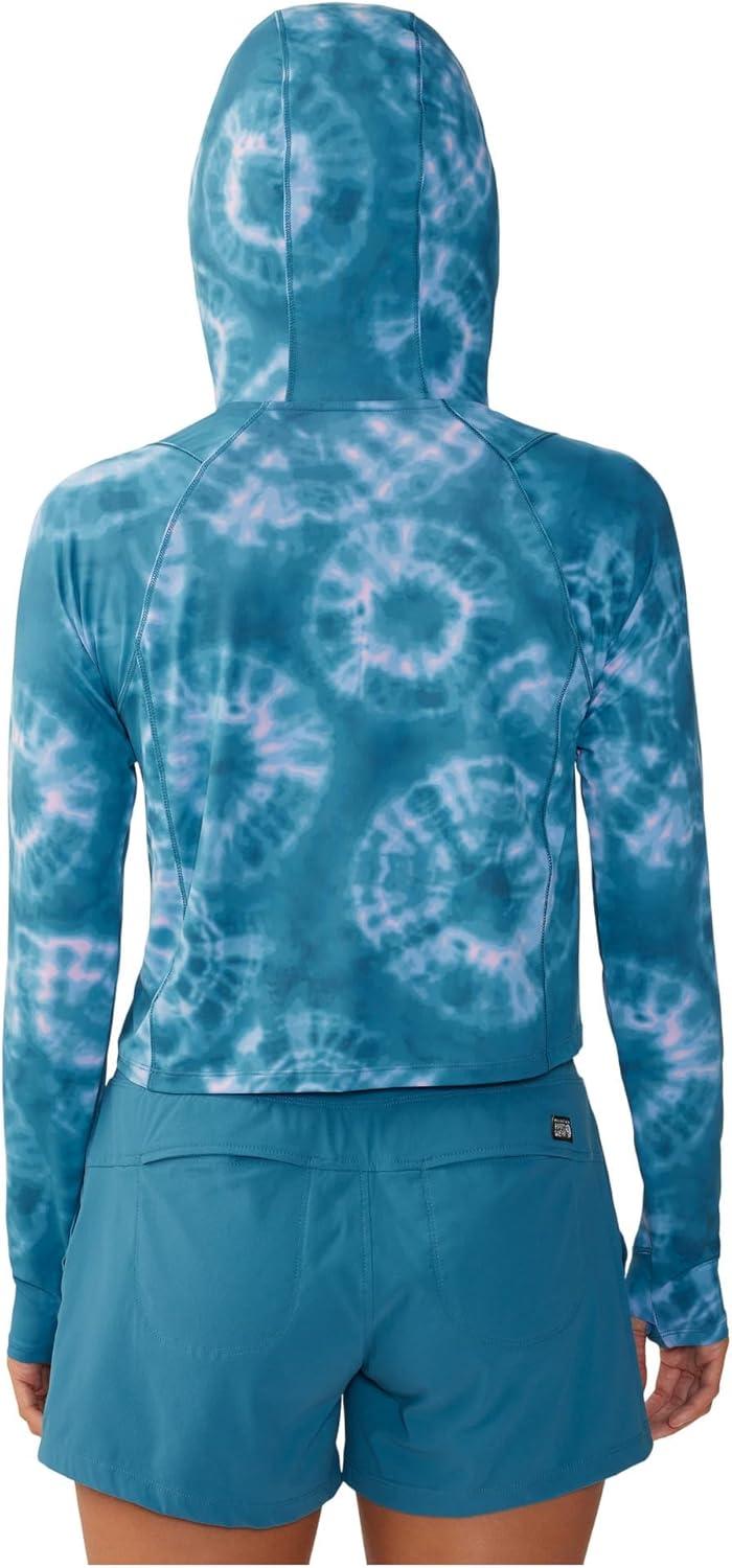 imageMountain Hardwear womens Crater Lake Crop ZipShirtBaltic Blue Spore Dye Print
