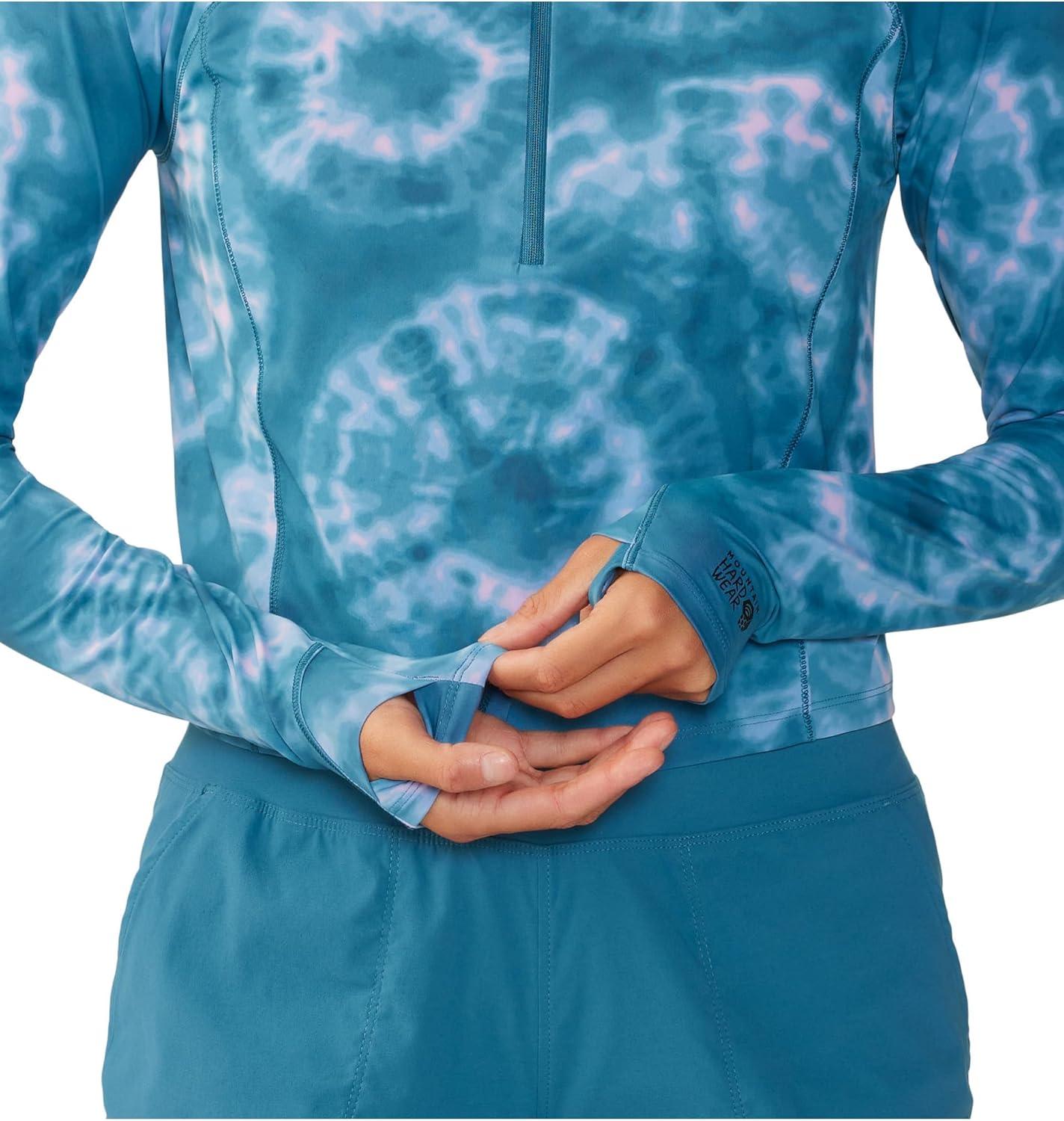 imageMountain Hardwear womens Crater Lake Crop ZipShirtBaltic Blue Spore Dye Print