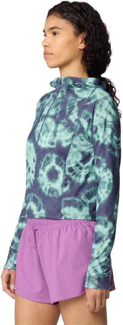 imageMountain Hardwear womens Crater Lake Crop ZipShirtLapis Dusk Spore Dye Print