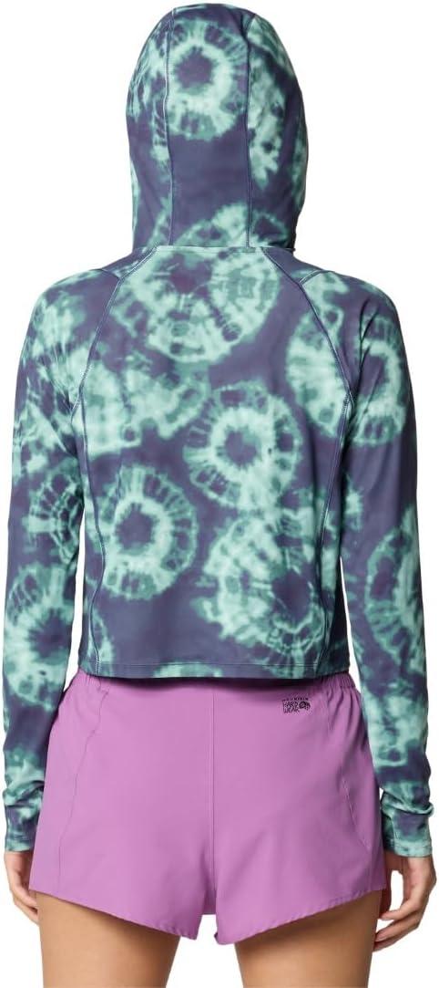 imageMountain Hardwear womens Crater Lake Crop ZipShirtLapis Dusk Spore Dye Print