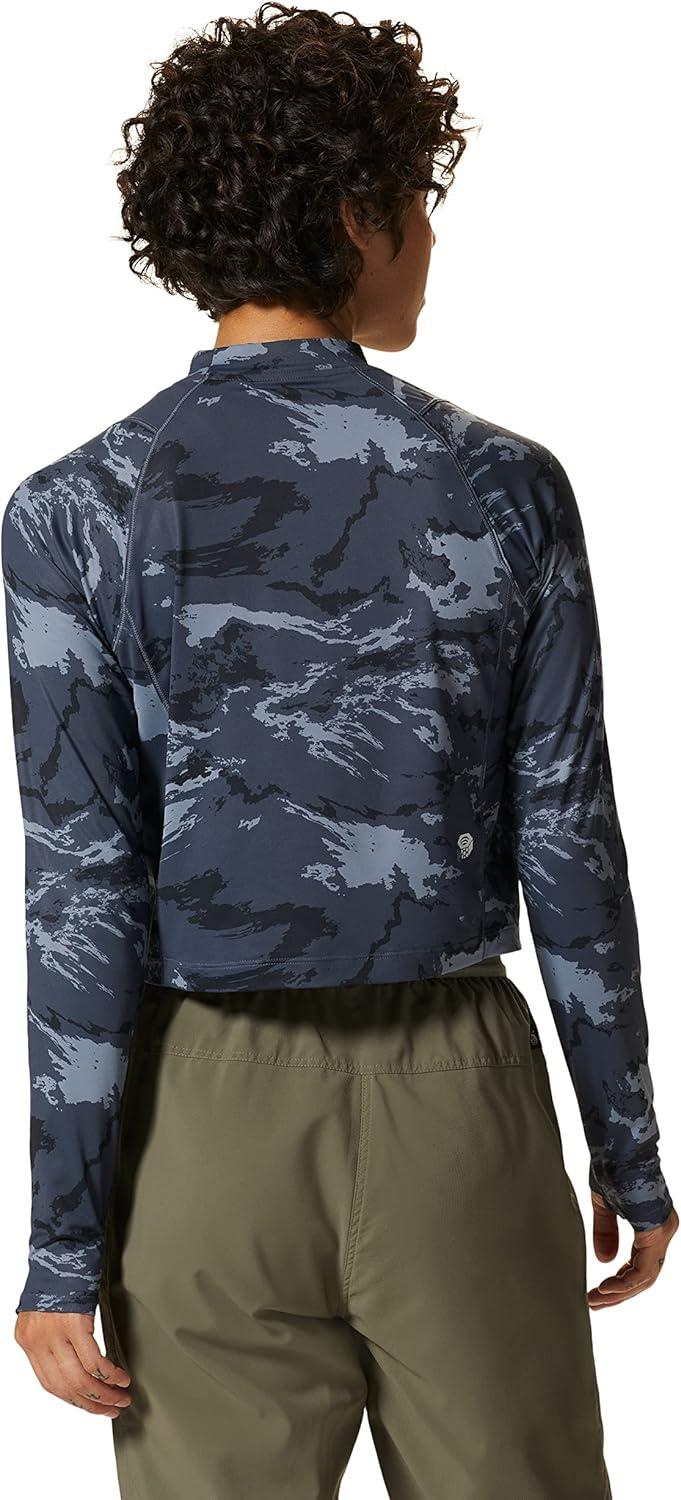 imageMountain Hardwear womens Crater Lake Long Sleeve CropBlue Slate Crag Camo