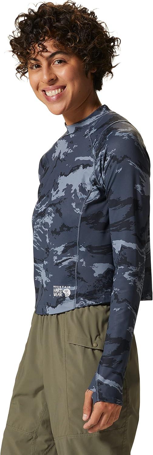 imageMountain Hardwear womens Crater Lake Long Sleeve CropBlue Slate Crag Camo