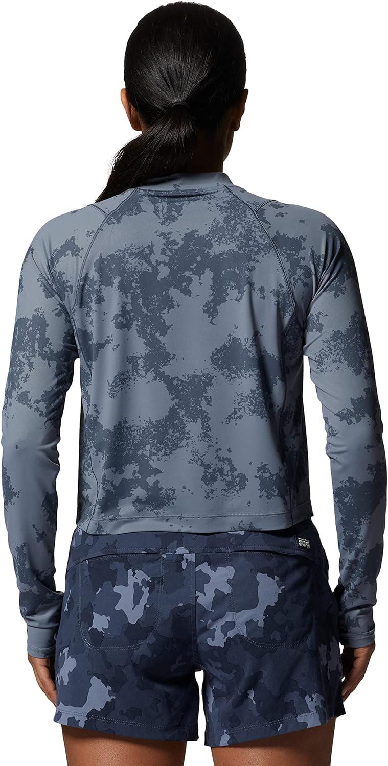 imageMountain Hardwear womens Crater Lake Long Sleeve CropBlue Slate Scattered Dye Print