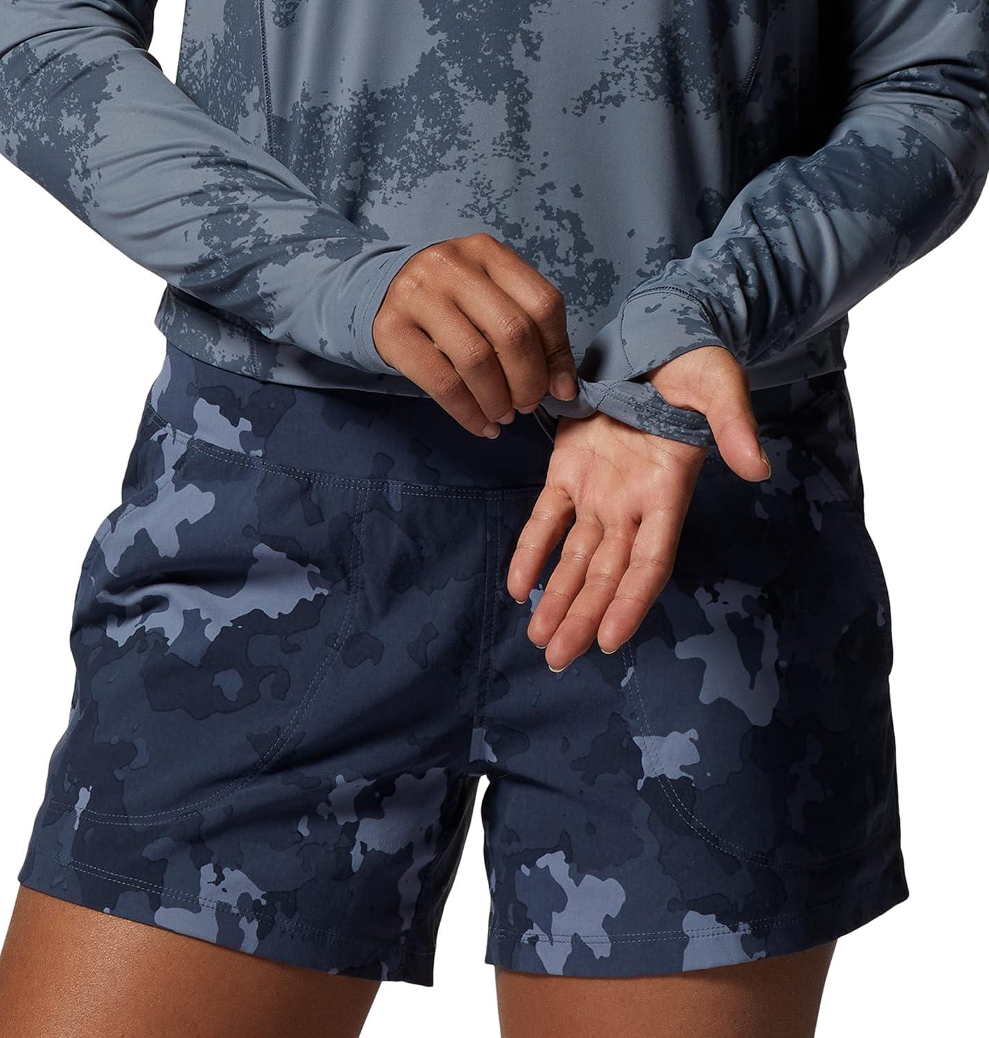 imageMountain Hardwear womens Crater Lake Long Sleeve CropBlue Slate Scattered Dye Print