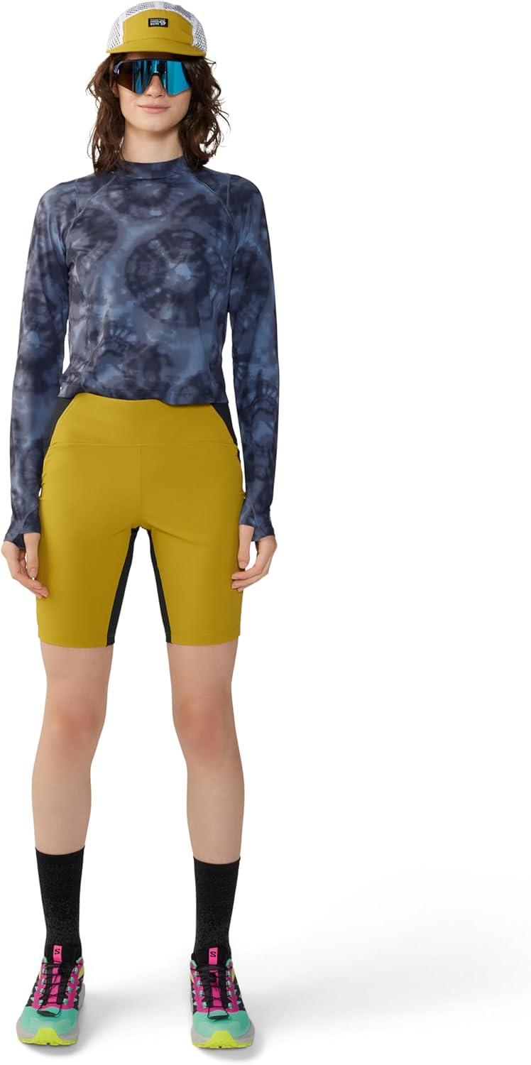 imageMountain Hardwear womens Crater Lake Long Sleeve CropBlue Slate Spore Dye Print