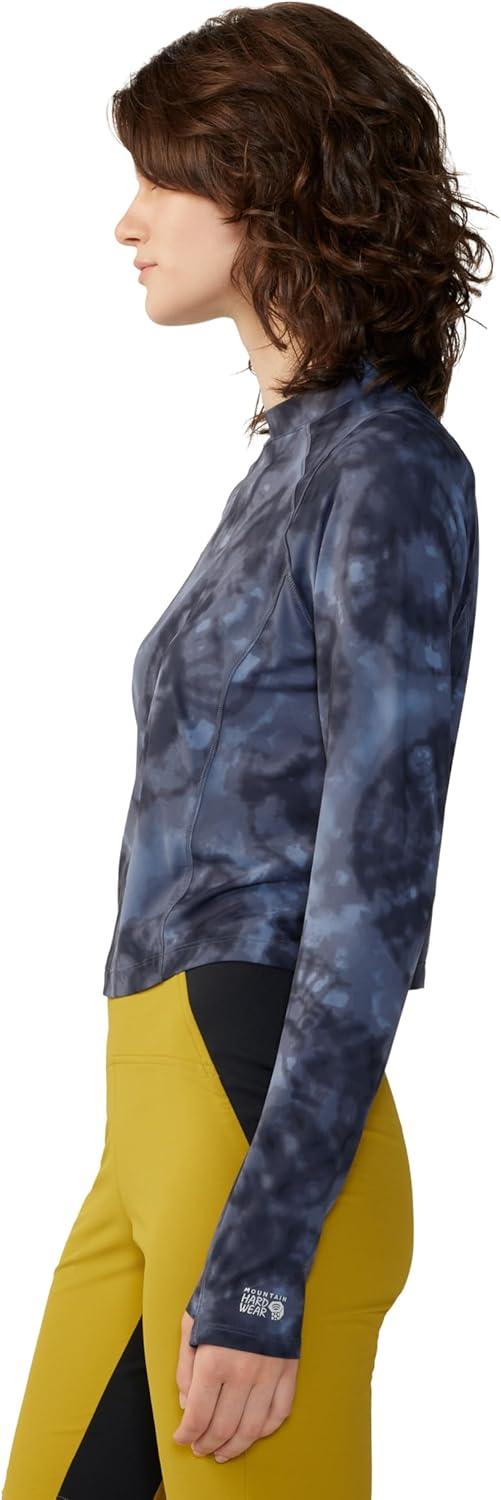 imageMountain Hardwear womens Crater Lake Long Sleeve CropBlue Slate Spore Dye Print