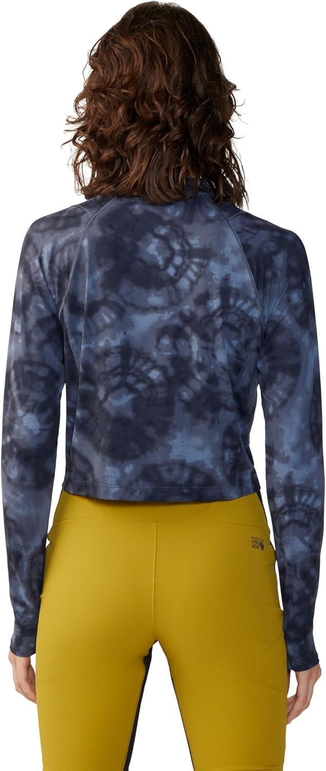 imageMountain Hardwear womens Crater Lake Long Sleeve CropBlue Slate Spore Dye Print