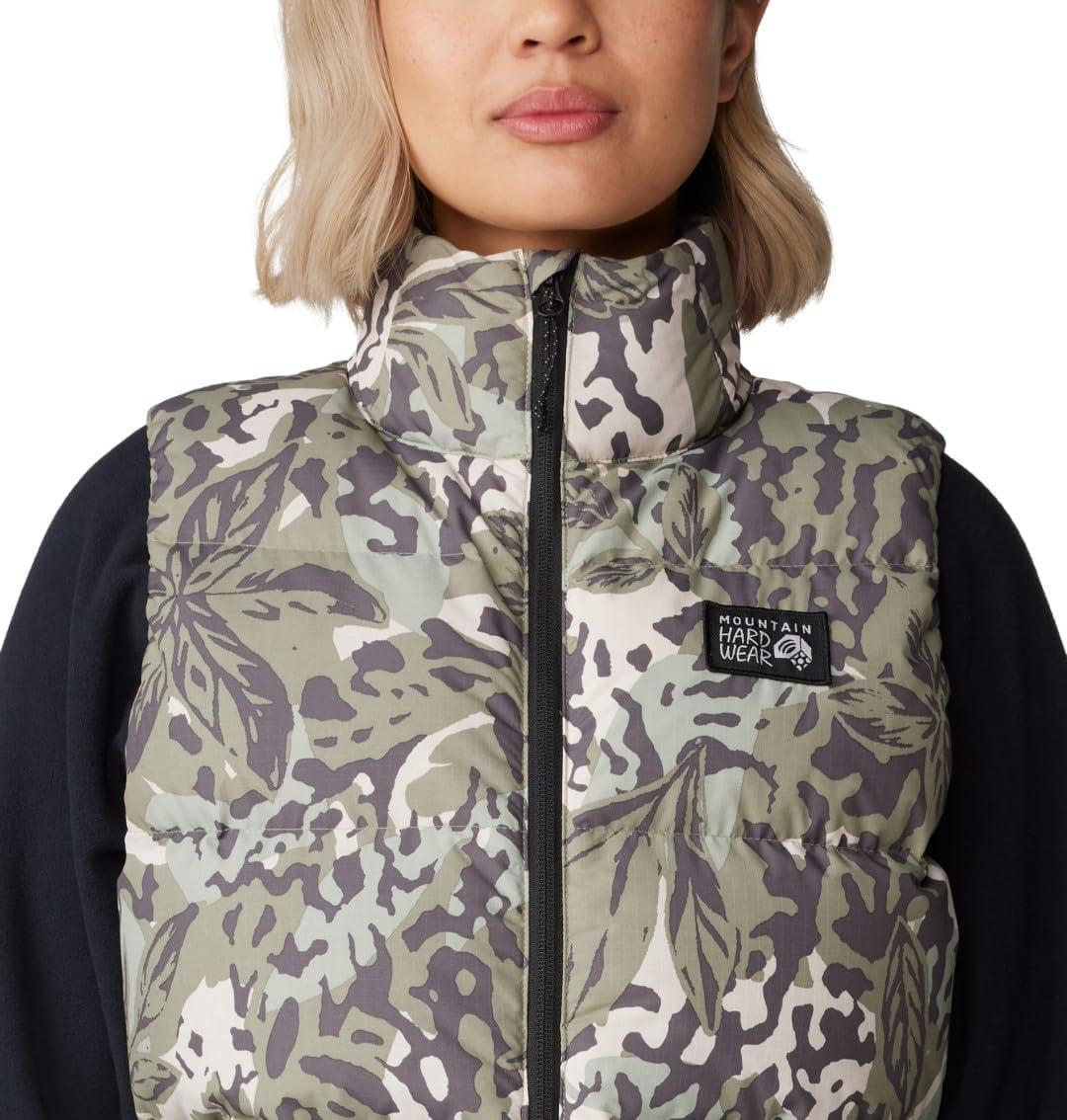 imageMountain Hardwear womens Nevadan Down VestMantis Green Forests Floor Print New 2024