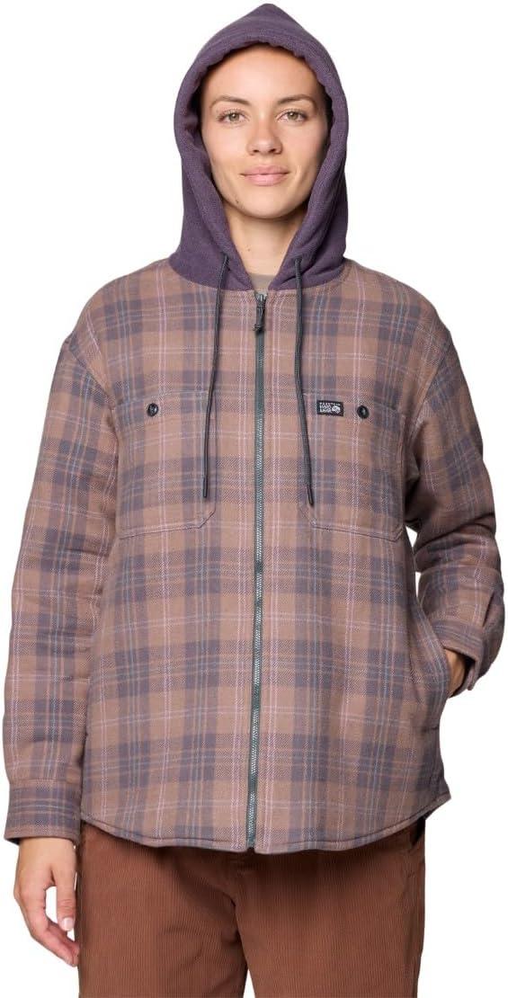 imageMountain Hardwear womens Plusher Microchill Lined ShacketWild Taupe Tartan Plaid
