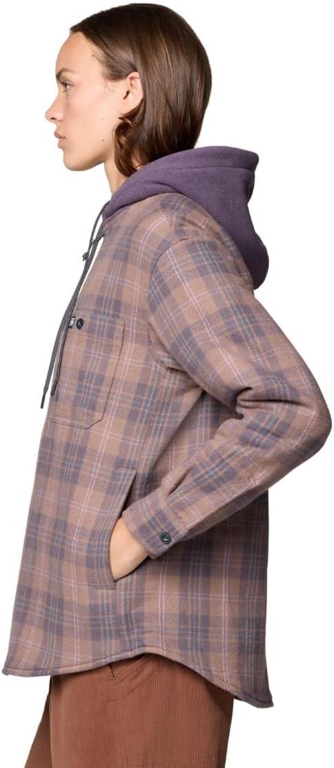 imageMountain Hardwear womens Plusher Microchill Lined ShacketWild Taupe Tartan Plaid