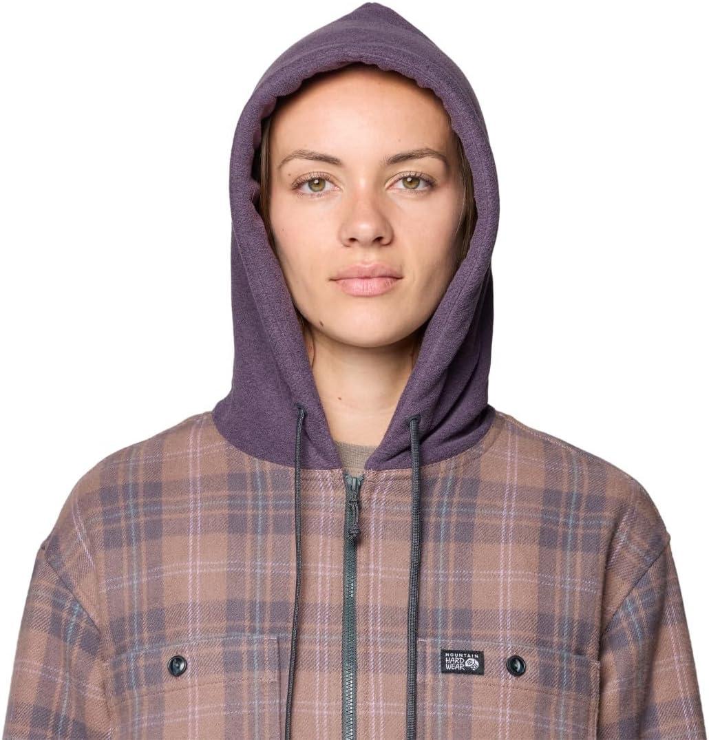 imageMountain Hardwear womens Plusher Microchill Lined ShacketWild Taupe Tartan Plaid