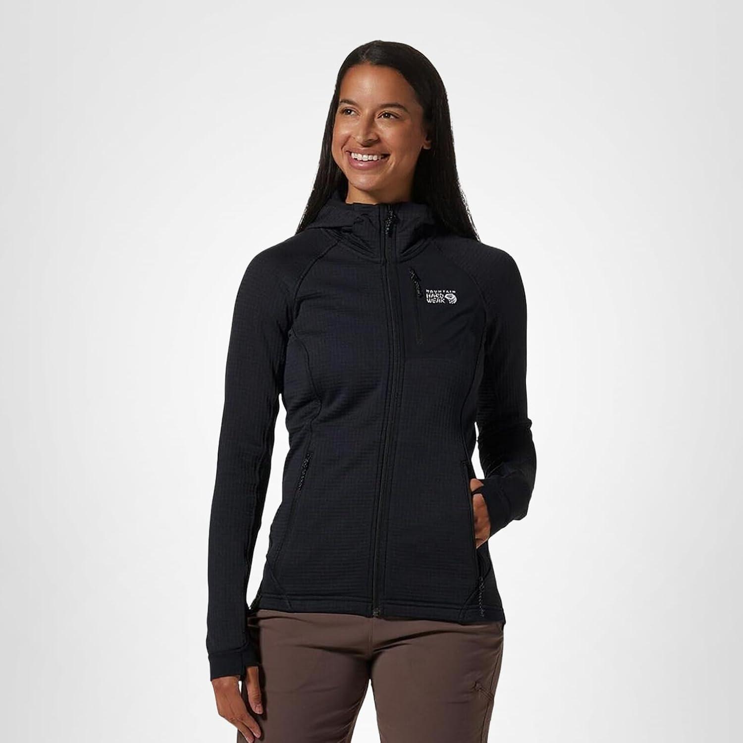 imageMountain Hardwear womens Polartec Power Grid Full Zip HoodyBlack